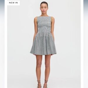 Hill House. The Cosima Mini Nap Dress - Chocolate Gingham. XS